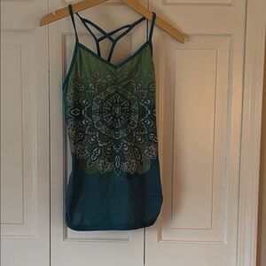 Prana Teal and Green Strappy Mandala Print yoga/pilates Cami